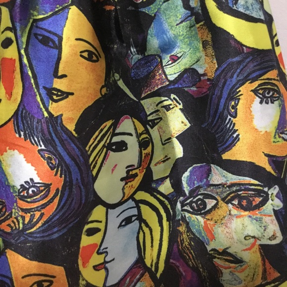 SOLD | Abstract Art Face Skirt | "Walking Picasso" - Picture 2 of 6